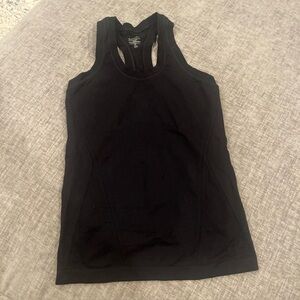 Athleta Speedlight Seamless Racerback Tank Top Women's Sz XS Black Ruching